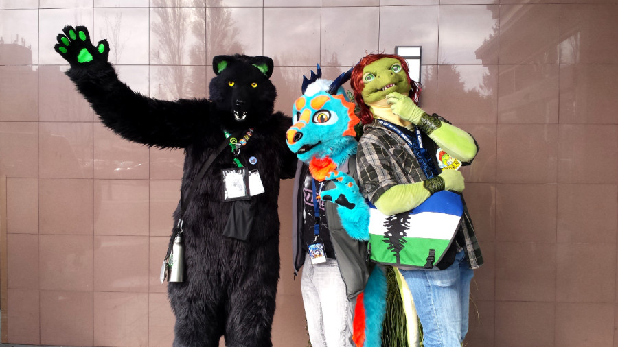  Image: Bearpaw the Wolf, Calder the Dragon and Tanner the Lizard. / Photo by Daniel Chai 